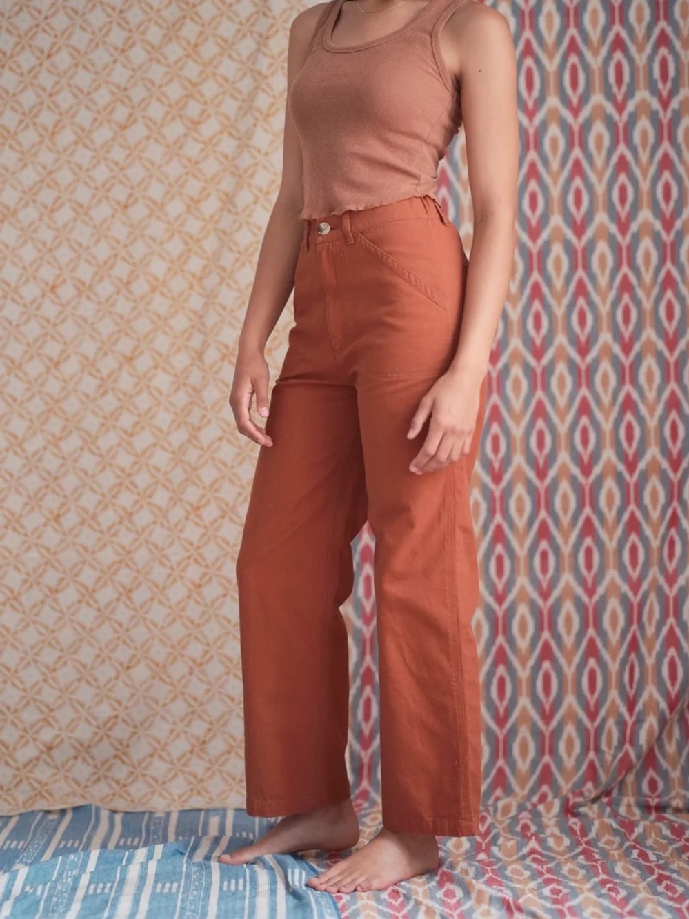 Gravel & Gold Painter Pants Burnt Orange Size 8